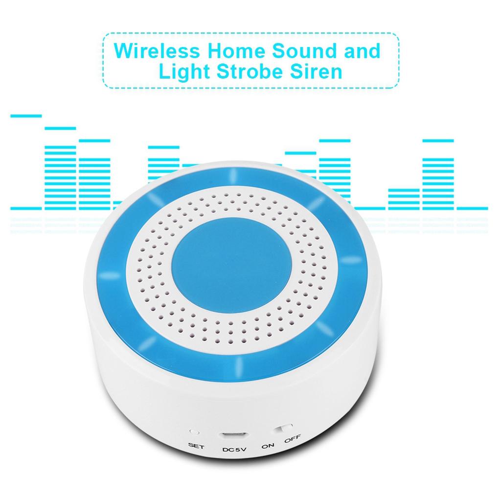 433mhz 100dB Trådlös Hemljud och Ljus Stroboskop Siren för WIFI GSM Larmpanelsystem