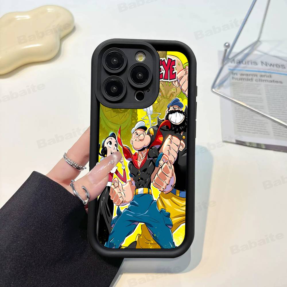 Klassische P-Popeye Comics Animation Handyhülle Für IPhone 17 16 15 14 13 12 11 Air Plus Pro Max Weiche Rückabdeckung