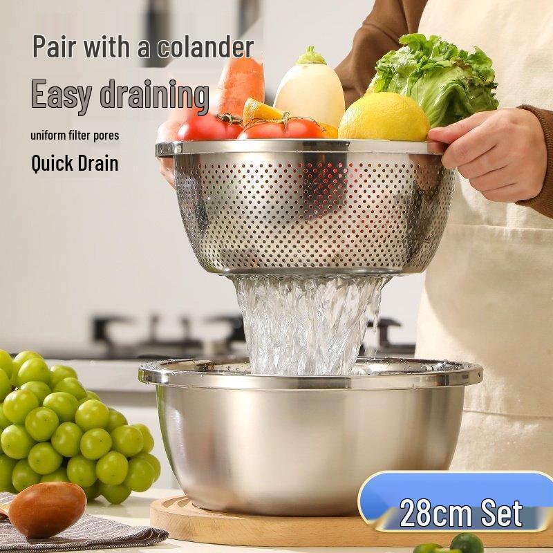 ZISIZ Food Grade 316L Stainless Steel Mixing Bowl Set