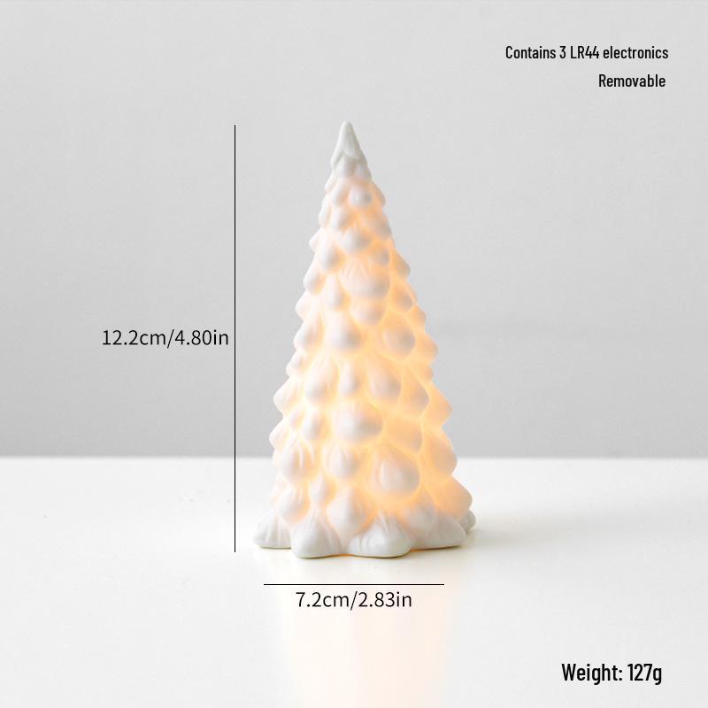 Nordic Style Ceramic Luminous Christmas Tree Ornament - Desktop Decoration Gift