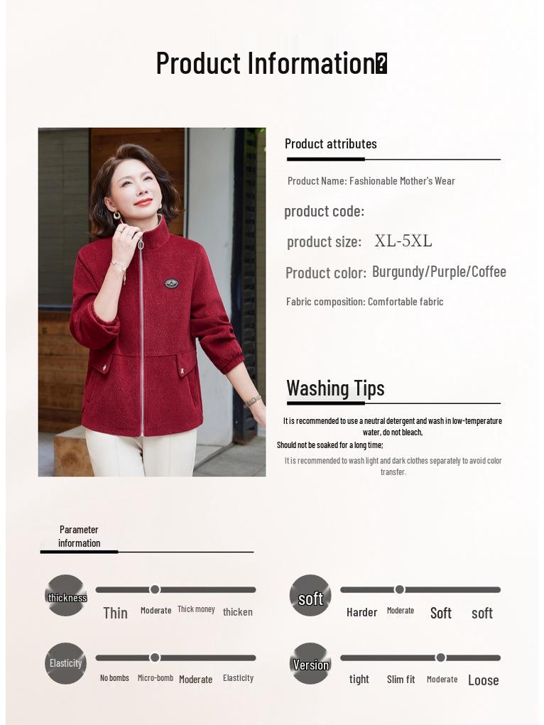 Autumn Corduroy Cardigan Jacket for Middle-Aged & Elderly Women