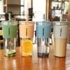 Reusable 710ML Drink Bottle Clear with Straw Straw Cup High Temperature Resistant Outdoor Kettle Gift