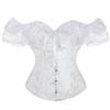 Women's Jacquard Lace Corset Top with Flutter Sleeves & Waist Cincher