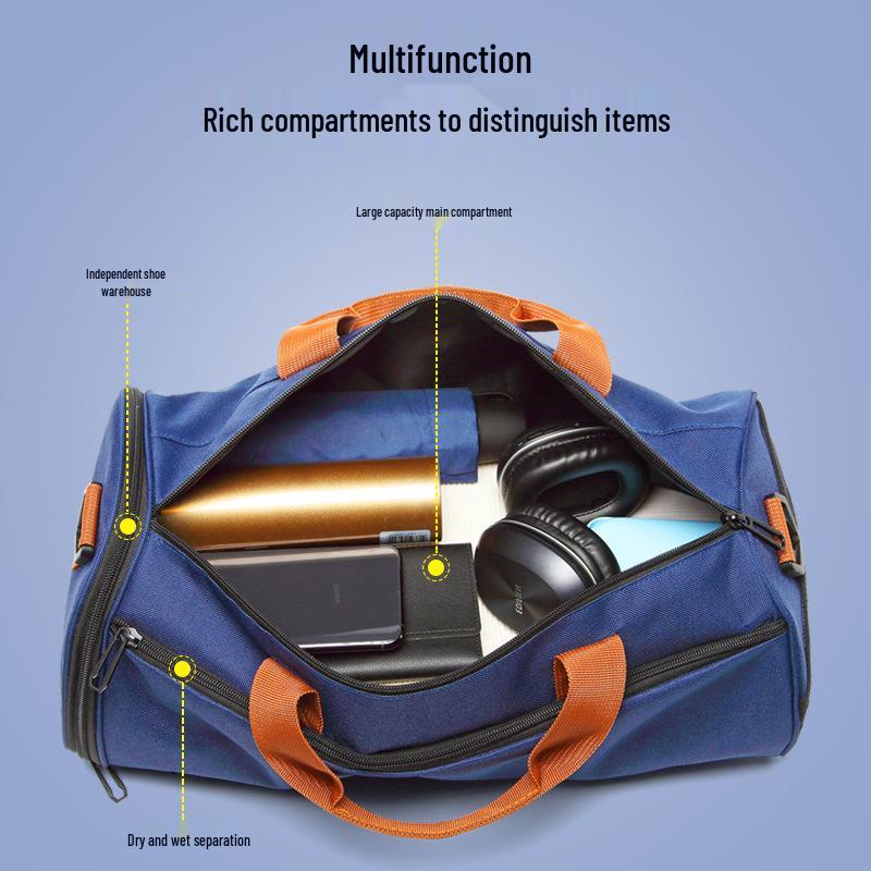 Cross-border Cylinder Bag: Unisex Folding Tote, Travel Sports, Large Capacity, Water-Resistant Fitness Luggage