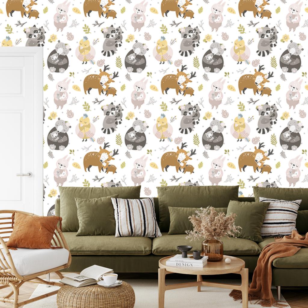 Forest Animals Wallpaper for Living Room and Bedroom 50x1000