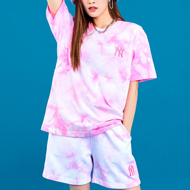 New MLB Set-in Sleeve T-Shirt Unisex Pink 3ATS40023-K0001