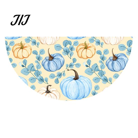 Blue White Pumpkin Decor Fall Bunting Fan Flag for Outside, 1.5 X 3ft Turkey Maple Festive Porch Accents Leaf Pattern Hanging Banner, Thanksgiving