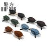 New polygonal sunglasses, men's and women's high-end small-frame retro metal sunglasses, driving sunscreen glasses