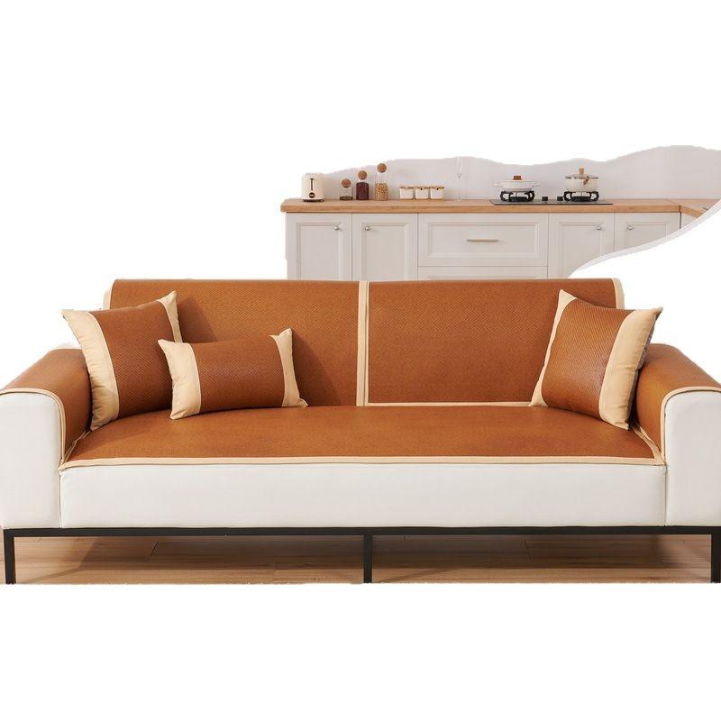 New Simple Rattan Mat Sofa Cushion Summer Mat Seat Cushion Non-Slip Advanced Cold Feeling Cover Cloth Towel