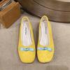 Fashion French Elegant Bow Flat Shoes 2024 Spring New Round Head Comfortable Suede Leather Women's Mary Janes Shoes