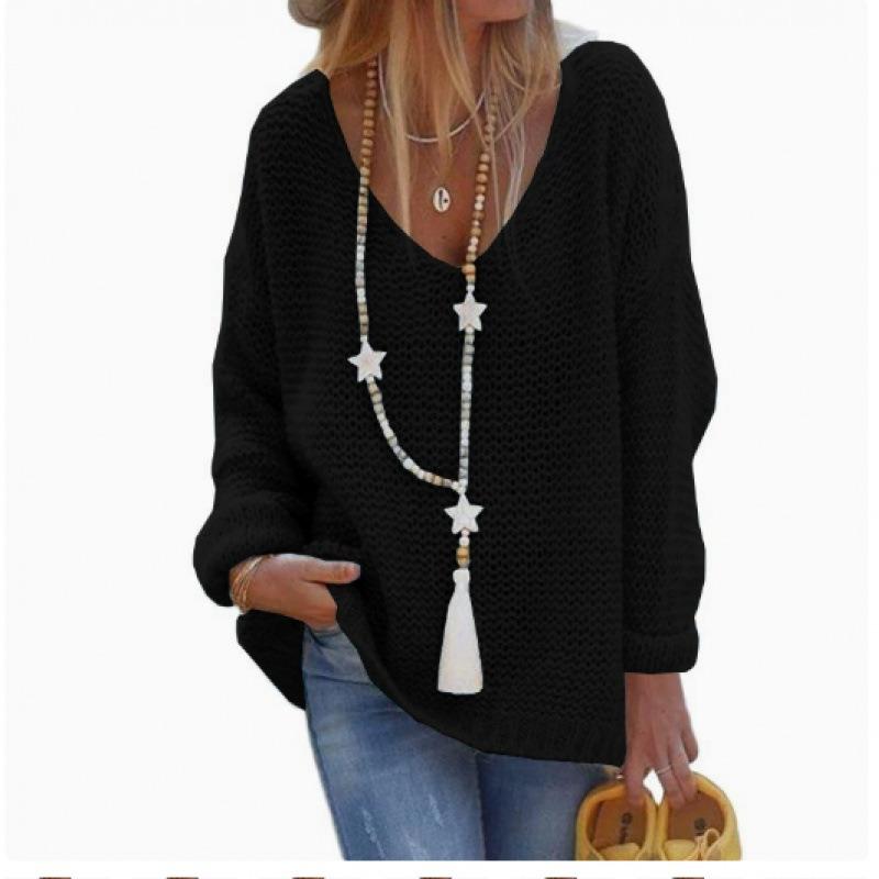 JPNTKY Women's Fashion Casual Solid Color Print Long Sleeve V Neck Blouses & Shirts