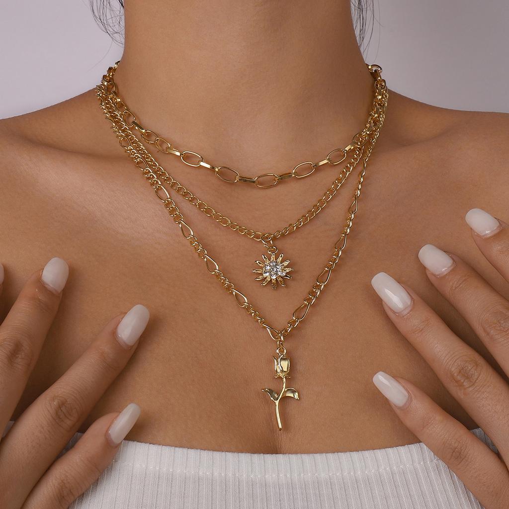 Women European Exaggerated Long Choker Oil Dripping Heart Butterfly Snake Element Jewelry Punk Hip Hop Layered Necklace
