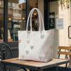 Cute Heart Print Tote Bag Fashion Large Capacity Daily Commuter Women Shoulder Handbag
