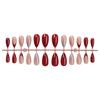 Almond Silver Red Gradient Nail Tips - Variant 1