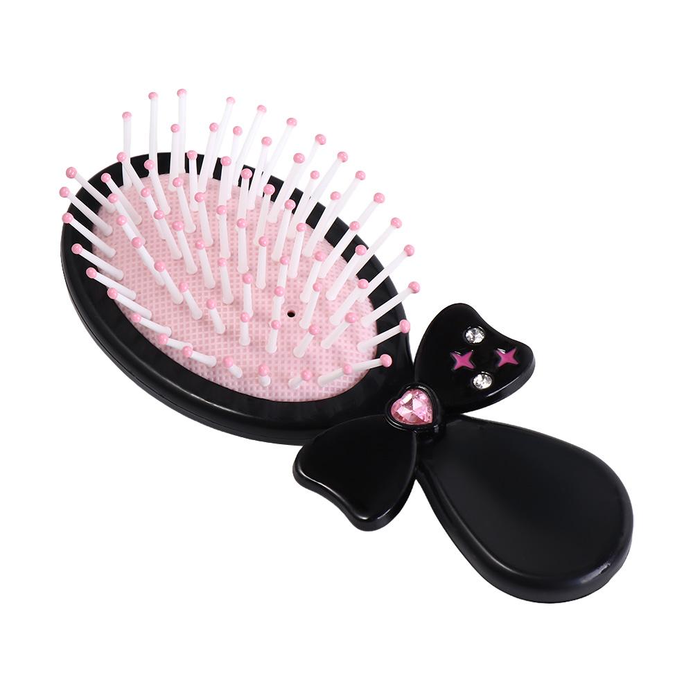 Korean Style 2 in 1 Comb Mirror Set Durable Pocket Mirror Bow Massage Comb with Mirror Hair Styling Accessories Lamb