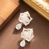 French gentle small fresh dripping oil three-dimensional rose flower earrings women's light luxury high-end sweet temperament earrings