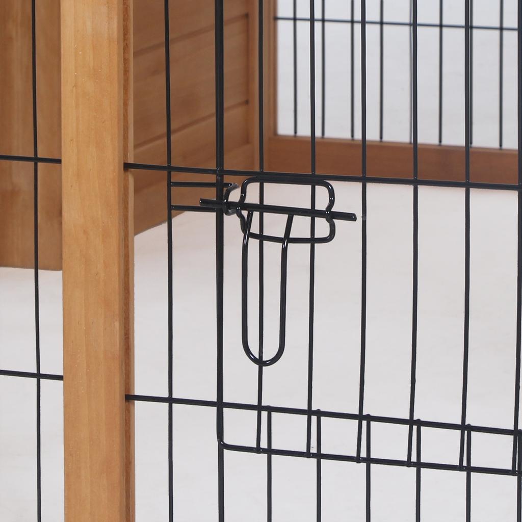 Kaninchenstall Außen, Meerschweinchenhaus, Hasenlaufstall mit zu öffnender Oberseite für 1–2 Kaninchen, 123 x 120 x 52 cm, Gelb