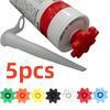 5pcs Flexible Gear-Style Tube Caps, Durable Plastic, 7 Colors, Prevents Glue Hardening, for Silicone Repair, Outdoor Use, Gift