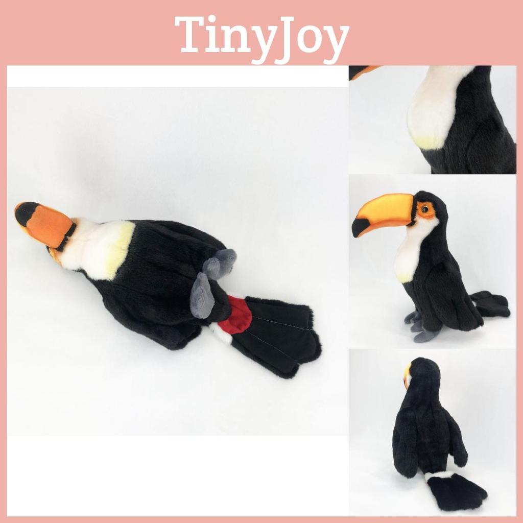 Realistic Plush Toucan Stuffed Animal Bird Toy 30cm Black Children's Doll Decoration