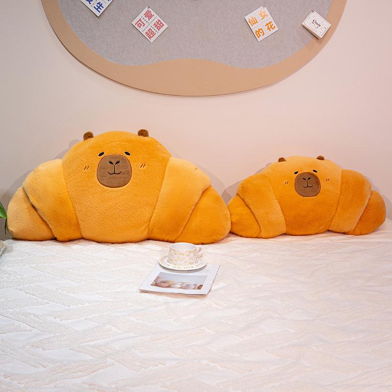 Cartoon Capybara Croissant Kissen Plüschtier Kapibara Puppe Home Sofa Kissen Kissen Lappenpuppe