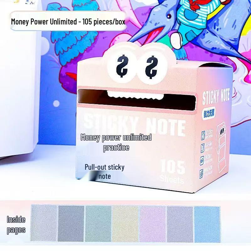 Pearlescent Gradient Transparent Sticky Notes for Students - High-Value Adhesive Marking Stickers