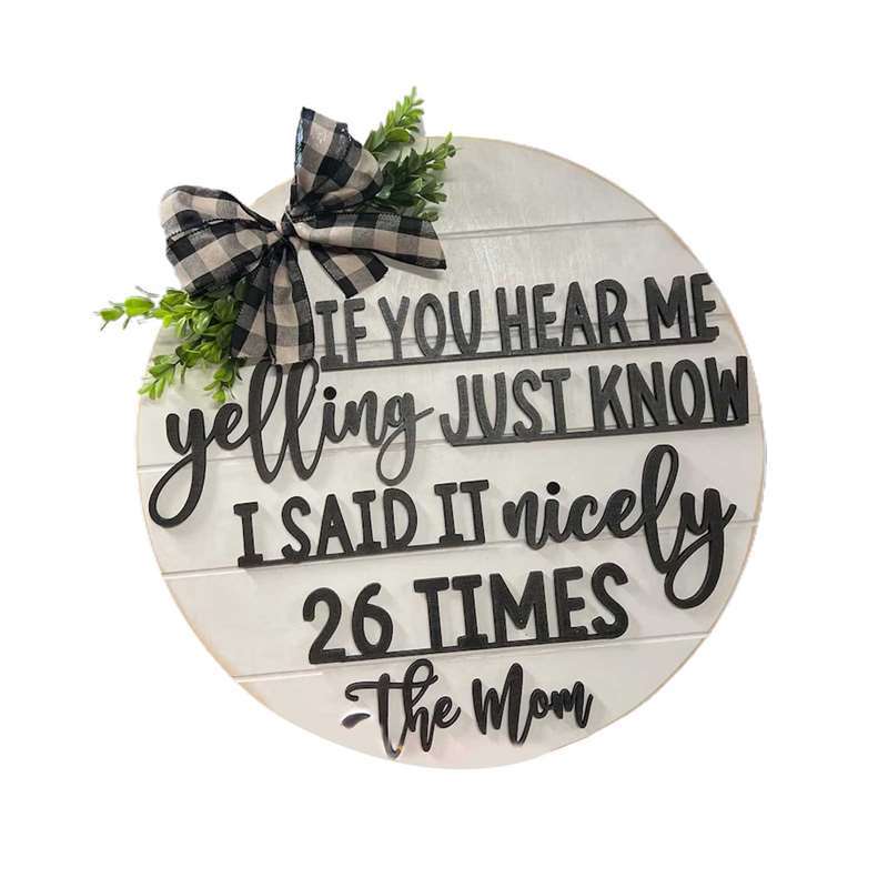 

30*30cm If You Hear Me Yelling Sign Artificial Eucalyptus Wreath Spring Summer Greenery Wreath For Front Door Wall Decor