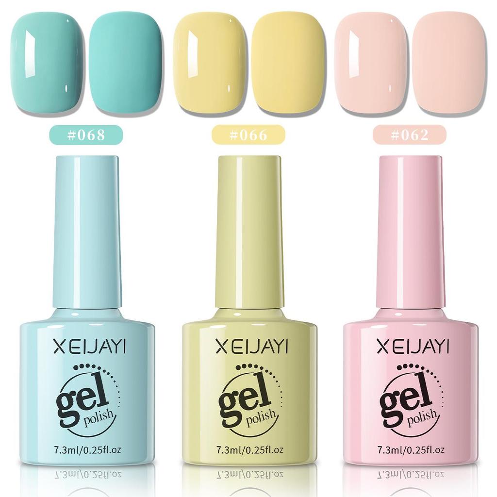 2025 Macaron Gel Nail Polish Set: Girl Pink, Goose Yellow, Mint Green