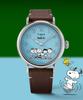 Taimaegseu X Peanuts Standard Gangs All Here Brown Leather Strap Wristwatch 40Mm