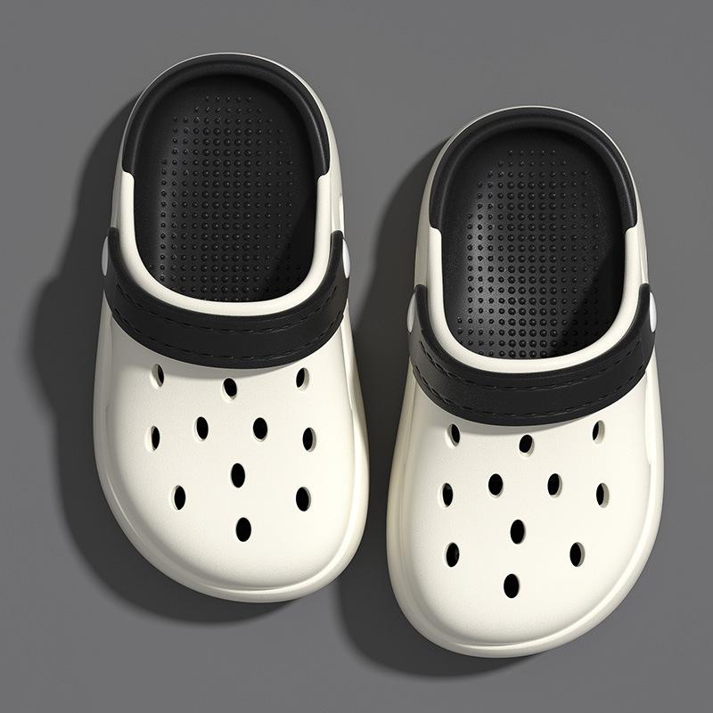 

Yes DIY New EVA Two-color children s clogs with closed toe, non-slip beach shoes, outdoor sandals, cute for boys and girls 13CM