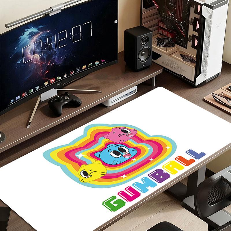 The Amazing World of Gumball Cartoon Art Mouse Pad, Large Gaming Desk Mat, Non-slip XXL Mousepad for Laptop & Tablet, Mini PC Playmat with Stitched Ed