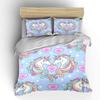 Heart Unicorn Love Pattern Bedding Set for Kids Luxury Gift 3pcs Digital Print Comforter Set Soft Comfortable Breathable