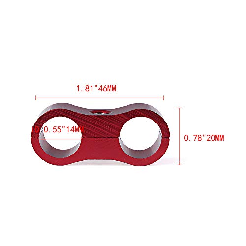 MUGE Tubing Separator Clamp Fitting Hose Separator Clamp Hose Clamp Car Oil Cooler Aluminum Alloy AN6 4 Pieces Universal (Silver, AN6)