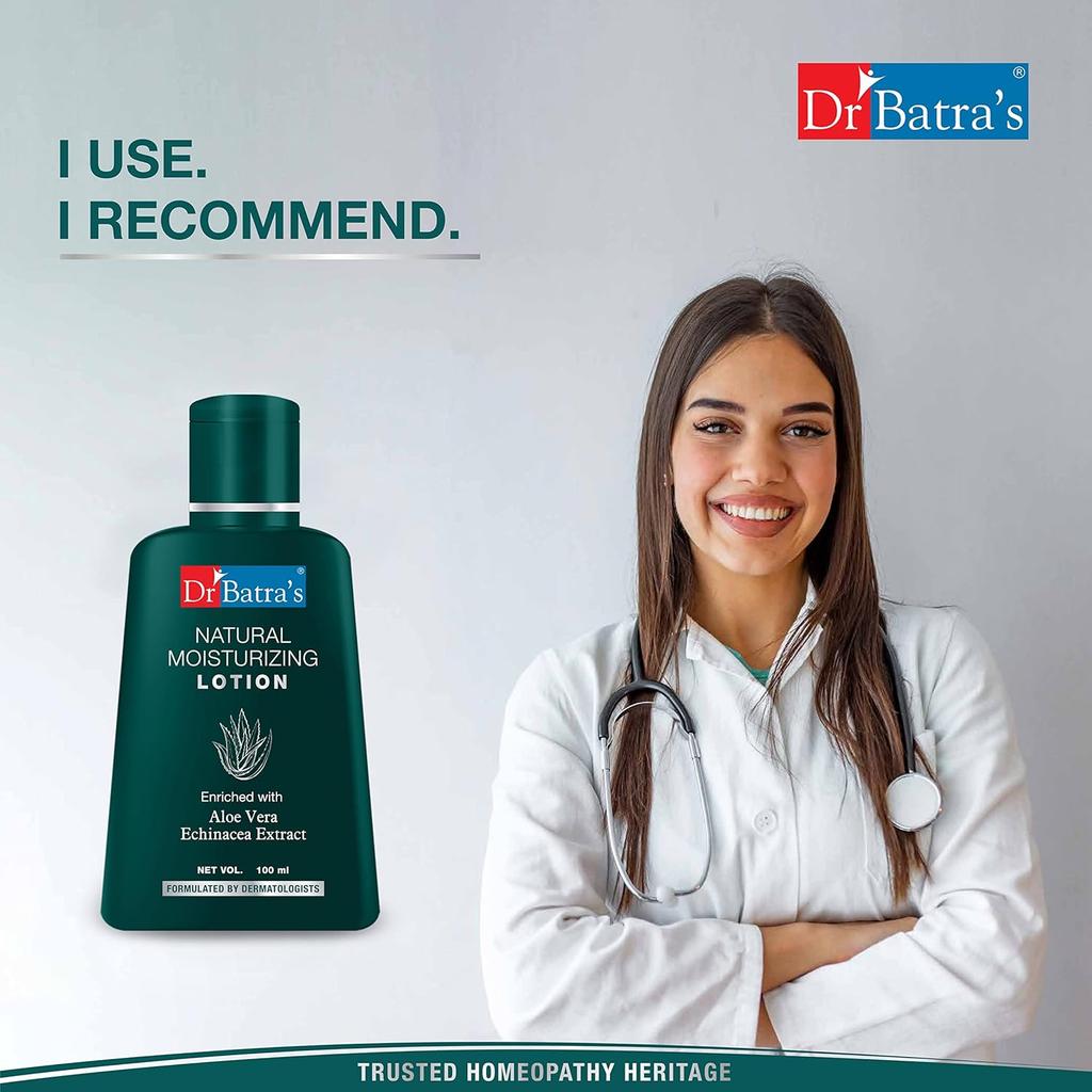 Dr Batra's Natural Moisturizing Lotion 100 Ml X Pack of 2 for Soft Supple Skin Hydration Daily Use