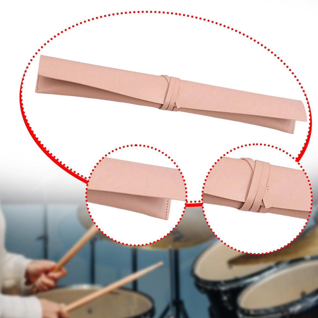 PU Leather Drumstick Bag Premium Waterproof, Lightweight Professional Organizing Pouch Drum Accessories Drumstick Storage Bag