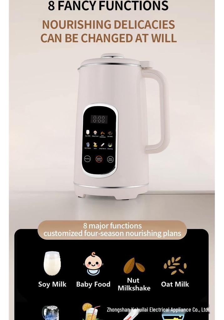 110V-220V Mini Filter-Free Soy Milk Maker, Fully Automatic Wall-Breaking Household Machine for 3-4 People