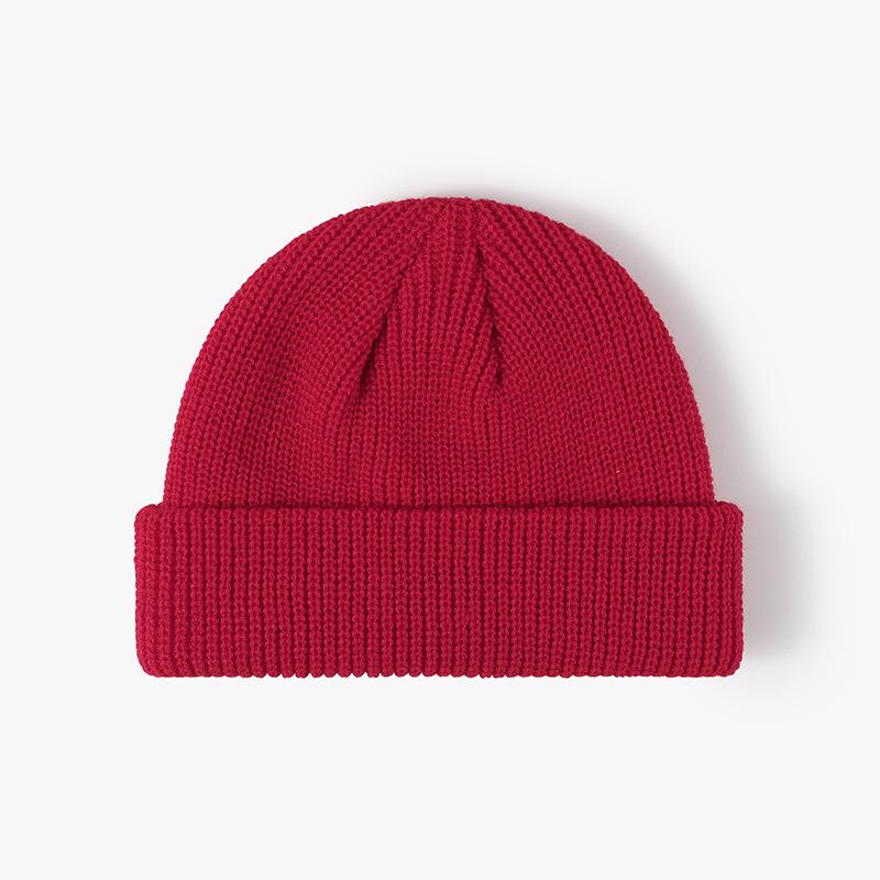 Men Women Winter Thick Warm Hat Plain Beanies for Custom Logo Minimalist Dome Knit Beanie