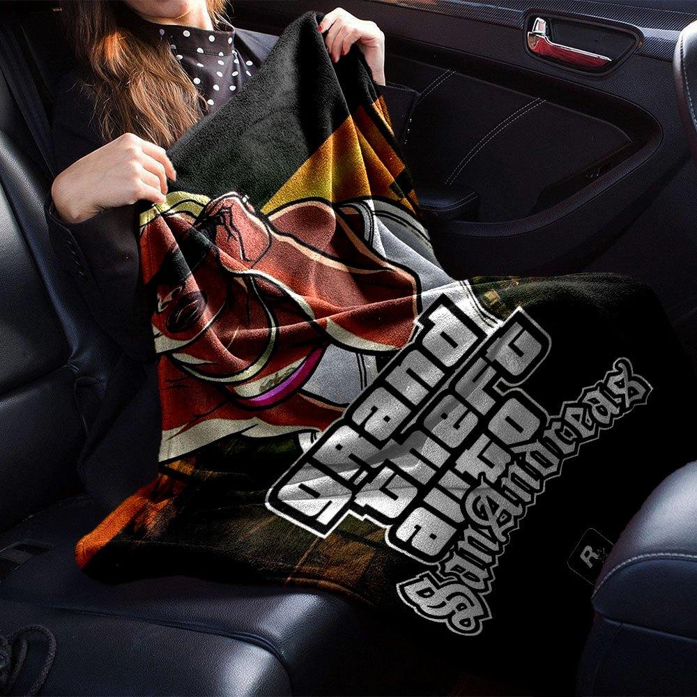 1 Stück Grand Theft Auto Weiche Flanelldecke mit Designer-Print Eine kuschelige Decke für alle Jahreszeiten, perfekt für das Sofa, Bett, Büro