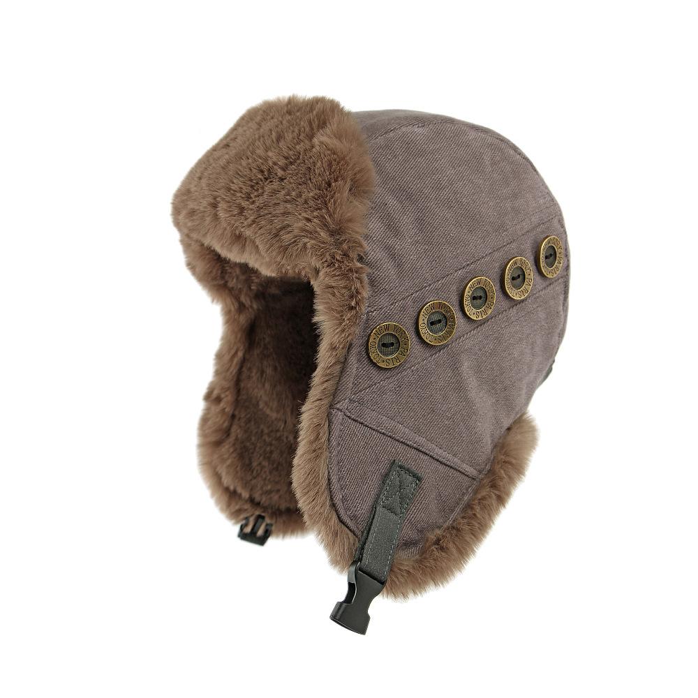 Bombermütze Herren Damen Winter Warm Kalt Mütze Imitation Kaninchen Plüsch Ohrenschutz Winddicht Skimütze