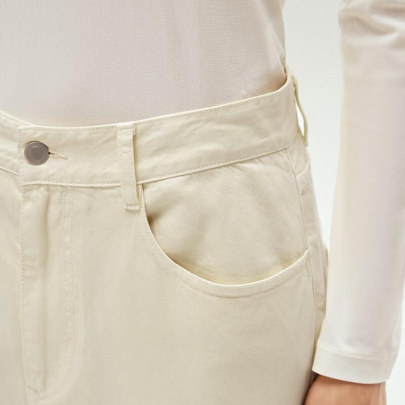 LESS Women's Lyocell Cotton Straight Wide-Leg Jeans