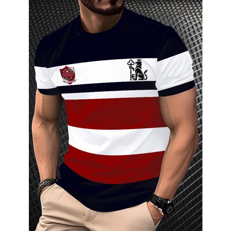 

Летний топ с круглым вырезом и 3D-принтом, модные повседневные футболки с короткими рукавами для мужчин 6XL