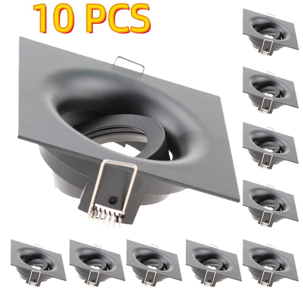 5/10 Pcs Round Square Recessed Ceiling Lights Frame Fittings GU10 Fixture Holder Led Down Lights Accessories 85/90mm Holder Base