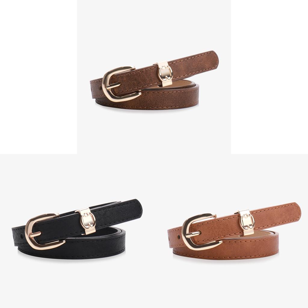 Minimalist Pu Leather Womens Fashion Belt With Gold Buckle For Casual Jeans Styling