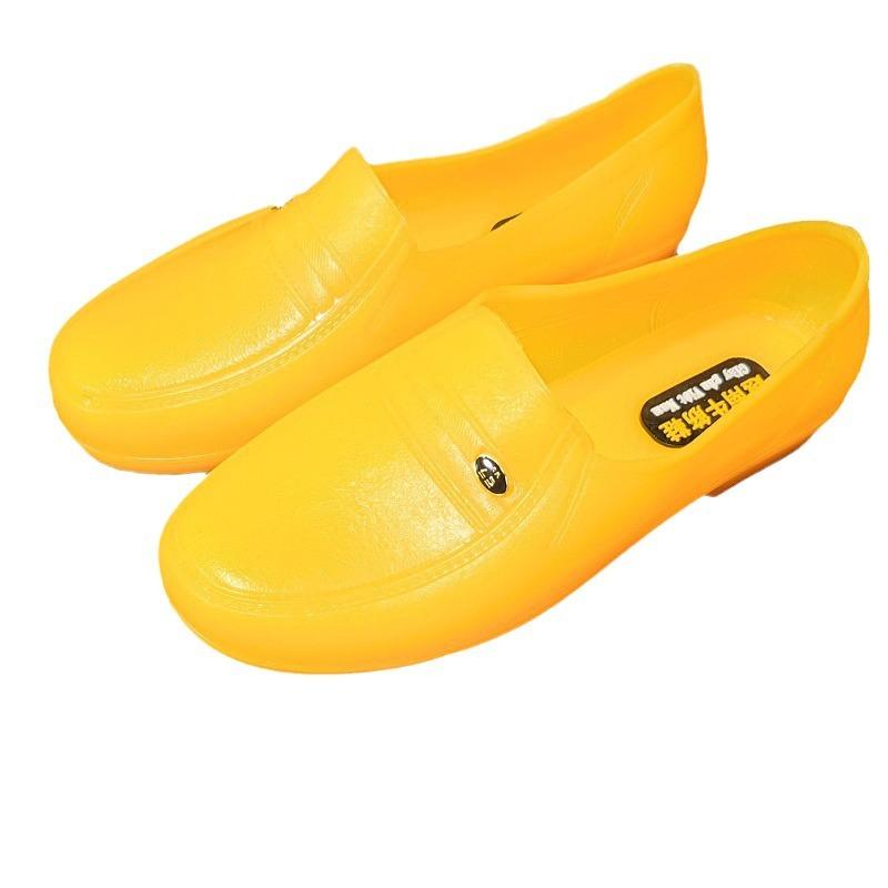 Spring and autumn durable yellow beef tendon men's autumn shoes low tube rain shoes non-slip chef rubber shoes labor protection rain boots
