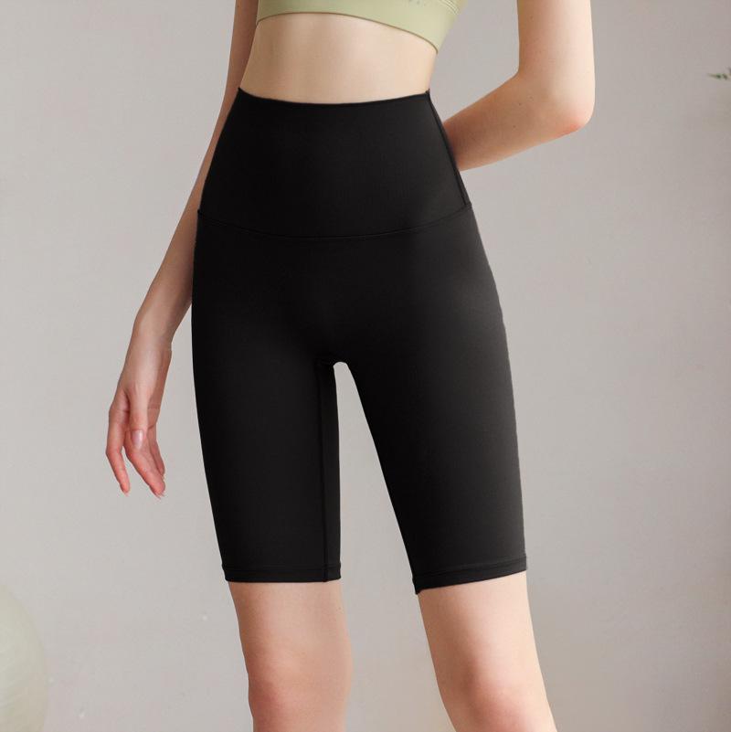 Sports Shorts, Yoga Five-point Pants, Women's High Waist, Hip Lift, Tight Body Wear, Fitness Pants, Running Cycling Pants, Nylon