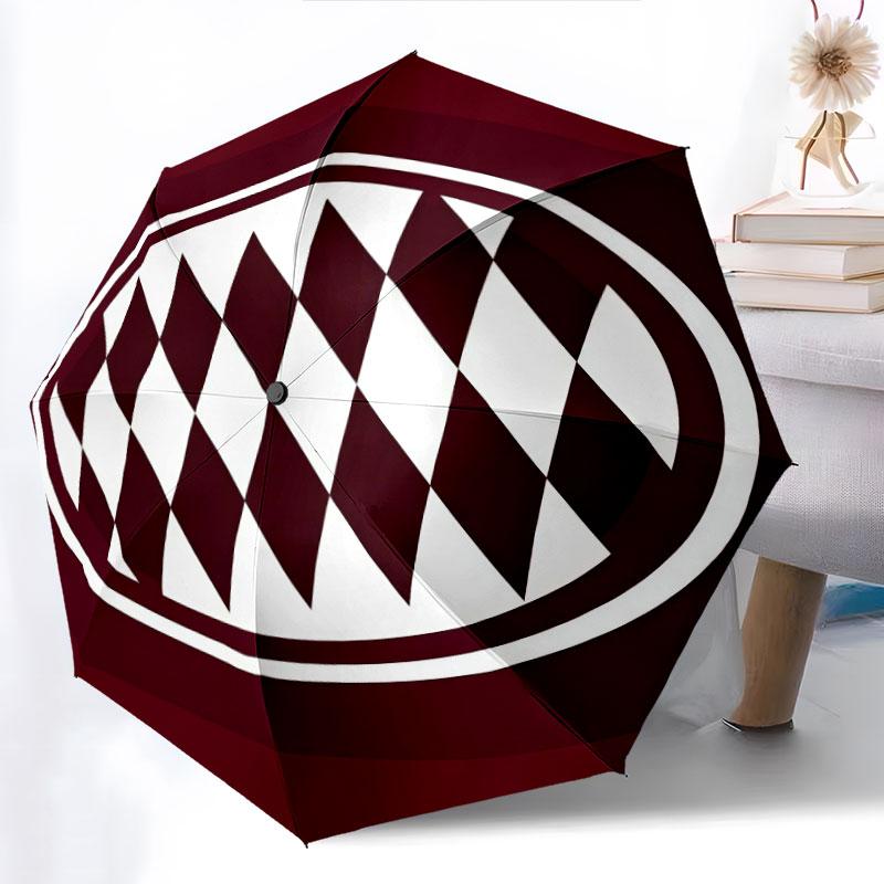 Muster des FC Bayern München, automatischer Regenschirm, tragbares und faltbares Design, 8 Schirmstäbe, ein Weihnachts- oder Geburtstagsgeschenk.