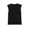 European and American Style, New Women's Clothing, Sleeveless Round Neck Pleated Shoulder Padded Knitted Top 3920747