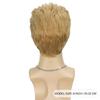 Mens Short Wig Golden Slicked Back Business Style High Temperature Fiber