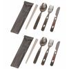 CAPTAIN STAG Outdoor Cutlery Set Camping Spoon Set [Knife/Spoon/Fork/Chopsticks/Case Included] Made In Japan [Set of 2] UZ-13212