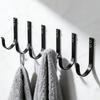 6PCS Black Metal Wall Hooks with High Weight Loading For Cooking Area Bathroom Garage Storage Easy To Install And Clean