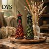 Accents de Table de Ferme Saisonniers Figurine de Sorcière d'Automne, Décoration de Bureau d'Halloween, Statue en Résine avec Figurine Décorative Robe Feuille pour
